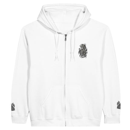 Classic Unisex Tribal Dragon Zip-Hoodie Embroidered